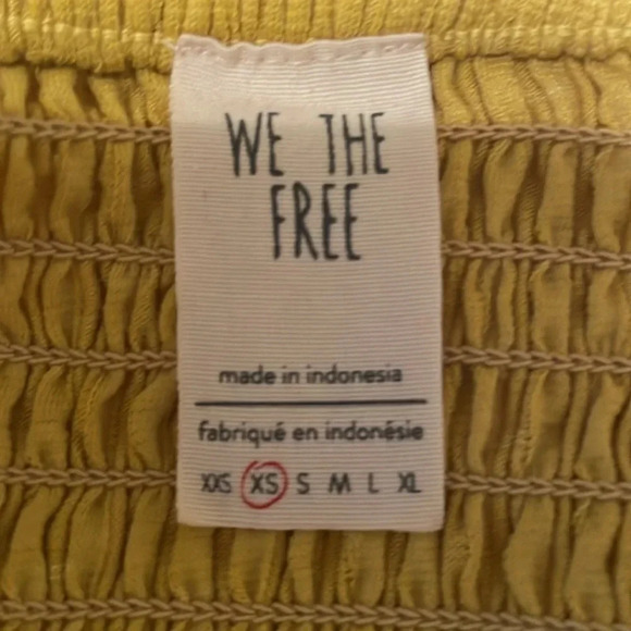 We The Free XS Smocked Back Tie Front Sexy Halter Top Shirt Mustard Yellow Gold - Picture 7 of 10